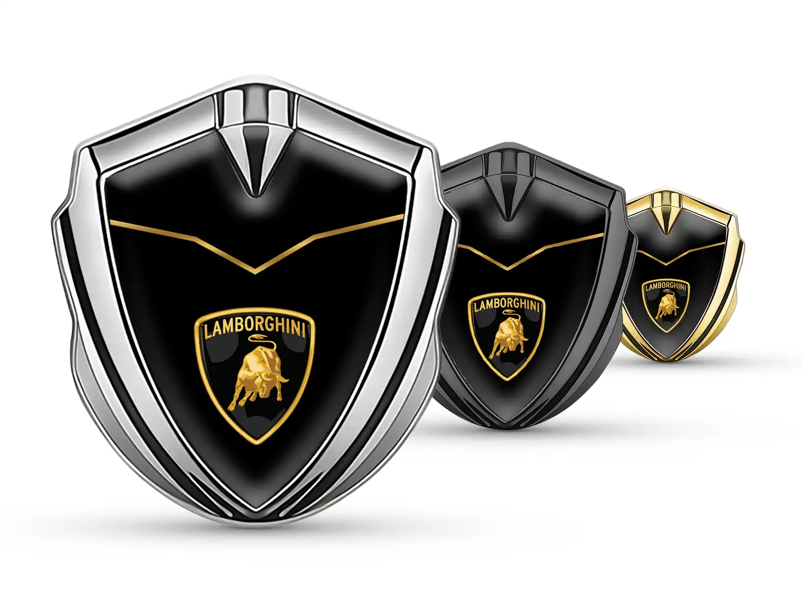 Lamborghini Emblème Bombé Métal Durable Forme Élégante